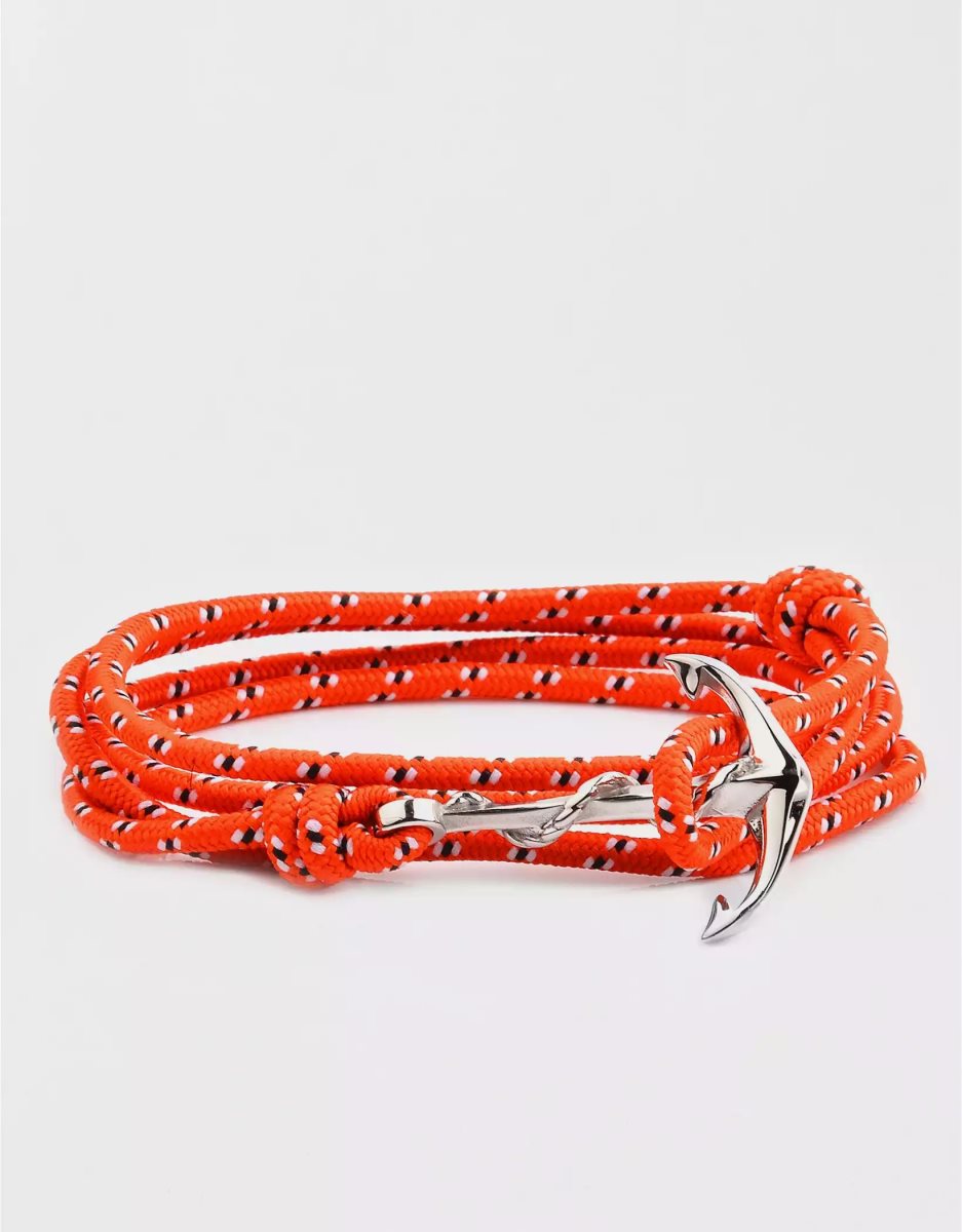 Bijoux American Eagle Stainless Steel Anchor Clasp Wrap Bracelet Corail Homme | SMZ-63460924